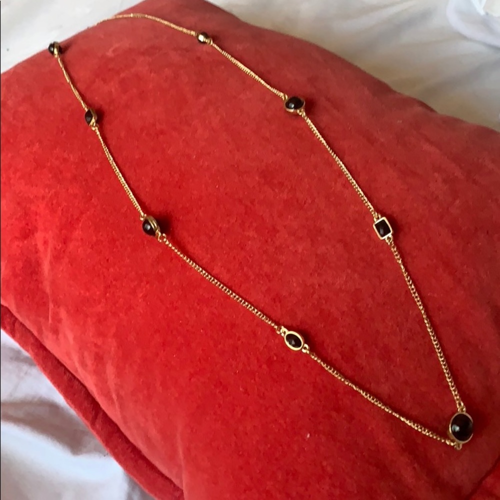 Black and Gold Long Necklace